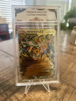 Pokemon Gold Foil Mcharizard EX Mega Charizard Fan Art Card 108/106 230HP PGC 10 - Image 2