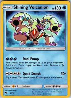 Shining Volcanion 27/73 Rare Shining Shining Legends Pokemon Holo Lightly Played - Image 1