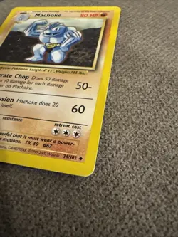 Pokemon Card Base Set Machoke 34/102 1999-2000 4th Prink UK Exclusive - Image 4