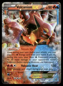 Volcanion EX 26/114 Holo EX Rare Steam Siege Pokemon NM/M - Image 1