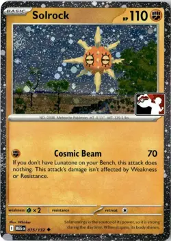 SOLROCK 075/132 PRIZE PACK SERIES CARDS POKEMON HOLO NM/M - Image 1