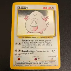 Pokemon TCG Chansey 3/102 Base Set Unlimited Holo Rare LP - Image 1