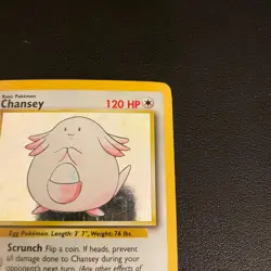 Pokemon TCG Chansey 3/102 Base Set Unlimited Holo Rare LP - Image 3