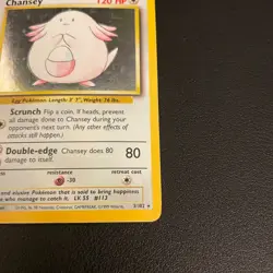 Pokemon TCG Chansey 3/102 Base Set Unlimited Holo Rare LP - Image 4