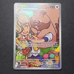 The Pokemon Company Pokemon TCG Arven's Greedent 205/182 IR Holo Destined Rivals - Image 1
