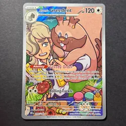 The Pokemon Company Pokemon TCG Arven's Greedent 205/182 IR Holo Destined Rivals - Image 2