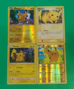 Pokemon Legendary Pikachu Holo, Reverse Holo, Reg Lot Of 4 Cards SM86 & More - Image 1