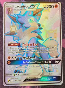 Pokemon: Hidden Fates: Shiny Vault: Holofoil Lycanroc GX (SV67): LP Condition - Image 1