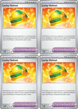 x4 Lucky Helmet 158/167 Twilight Masquerade Pokemon TCG Playset NM/M - Image 1