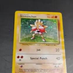 Wizards Pokemon TCG Hitmonchan Base Set 7/102 Holo Rare Unlimited 1999 70 HP - Image 2