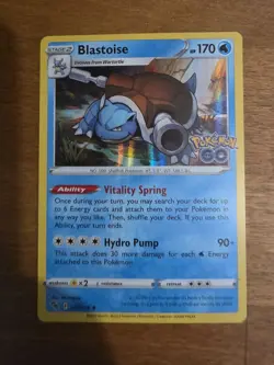 Pokemon TCG Blastoise Holo Rare Card 017/078 Pokemon Go - Image 1
