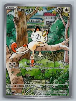Meowth 106/094 Illustration Rare Phantasmal Flames Pokemon Holo Near Mint - Image 1