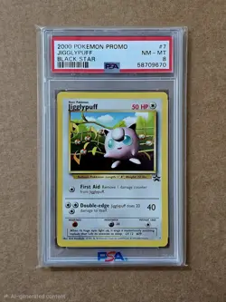 2000 WOTC Black Star Promo Jigglypuff #7 PSA 8 NM-M Pokemon League Promo - Image 1