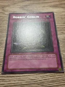 Yu-Gi-Oh Robbin’ Goblin 1st Edition MRD-135 Rare Near Mint - Image 1