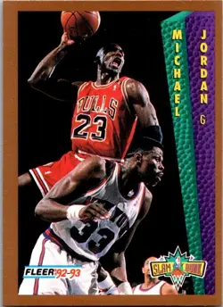 1992-93 Fleer #273 Michael Jordan - With Ewing Slam Dunk Bulls - Image 1