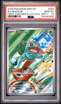 PSA 10 - Bulbasaur MEP 037 First Partner Illustration Collection Series 1 Promo - Image 1