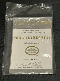Pokemon Charizard Gold Card 1999 Burger King 23 karat gold plated. - Image 4