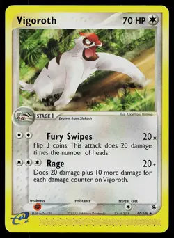 Pokemon Ruby and Sapphire Vigoroth 47/109 Pokemon Card - Image 1