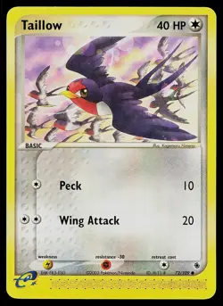 Pokemon Card Ruby & Sapphire Taillow 72/109 Common - Image 1