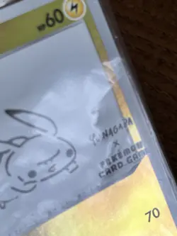 Pikachu - 208/S-P (Yu Nagaba) Japanese Card & Pokemon Center Stickers SEALED Dmg - Image 3