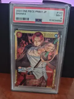 PSA 9 - One Piece TCG Shanks PRB-01 (OP01-120) Japanese- Secret Rare Card CCG - Image 1