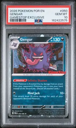 2026 POKEMON POR EN-PERFECT ORDER GAMESTOP EXCLUSIVE #050 GENGAR PSA 10 - Image 1