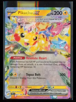 Pikachu ex 057/191 Double Rare Surging Sparks Pokemon Holo Near Mint - Image 1