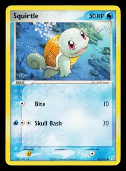 Squirtle 63/100 Common Crystal Guardians Pokemon Moderately Played - Image 1