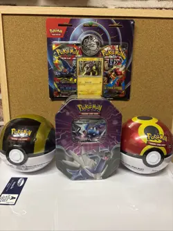 Pokemon Bundle- 2 Poke Balls, 1 Dialga Tin, 1 Blister - Image 1