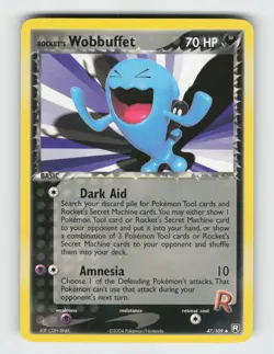 Rocket's Wobbuffet 47/109 - Pokemon - Team Rocket Returns - Uncommon - NM - Image 1