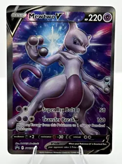 Pokemon TCG Mewtwo V Holo Promo SWSH Sword & Shield SWSH229 220HP Eng - Image 1