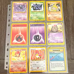 Nintendo Pokemon TCG Neo Destiny 2002 Lot (9) Light Flareon Super Rod - Image 1