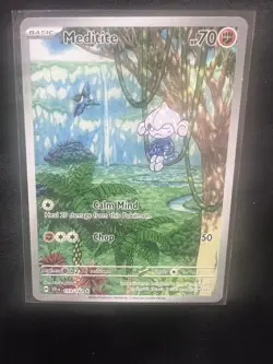 Pokemon Meditite 153/142 Stellar Crown Illustration Rare Near Mint - Image 1