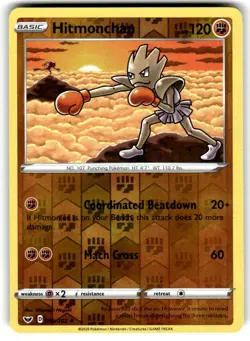 Hitmonchan Reverse Holo Uncommon Sword & Shield 095/202 Lightly Played - Image 1