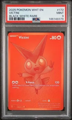 PSA 9 Victini 172/086 Pokemon Scarlet Violet White Flare Black White Rare - Image 1