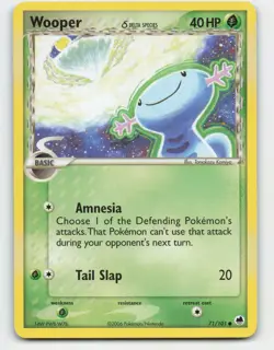 2006 Pokemon, Dragon Frontiers, #71/101 Wooper, Common - Image 1