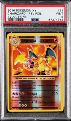 2016 POKEMON XY EVOLUTIONS #11 CHARIZARD-REVERSE FOIL PSA 9 - Image 1