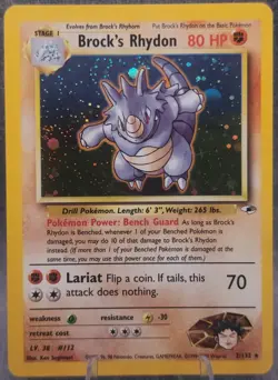 Brock's Rhydon - 2/132 - Pokemon Gym Heroes Unlimited Holo Rare (NM) - Image 1