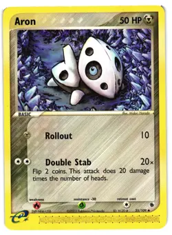 Pokemon TCG Aron 25/109 Uncommon Ruby & Sapphire LP - Image 1
