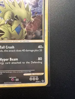 Pokemon TCG Tyranitar 26/95 Unleashed Cosmos Holo Rare English Stage 2 (2010) - Image 4
