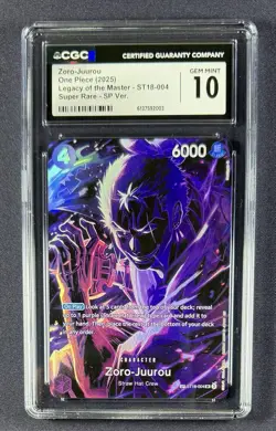 2025 ONE PIECE OP12-LEGACY OF THE MASTER 004 ZORO-JUUROU SP EN CGC 10 Not PSA - Image 1