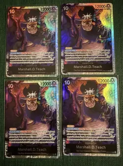 One piece TCG Marshall D Teach OP09-093 / PRB2 X4 Playset NM - Image 1
