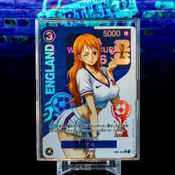 Nami England Waifu Trading Card One Piece Custom Holo Foil 2026 FIFA WC - Image 1