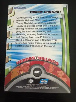 Pokemon Card - Tracey Sketchit HV11 - TV Animation - Topps Series 3 - Image 2