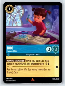 #160 Boo - Human Child - Rare - Sapphire 2026 Disney Lorcana Attack of the Vine - Image 1
