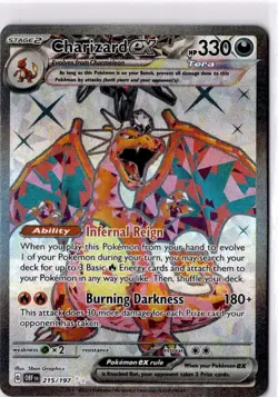 Charizard ex 215/197 Obsidian Flames Full Art Ultra Rare Pokemon TCG Card NM - Image 1