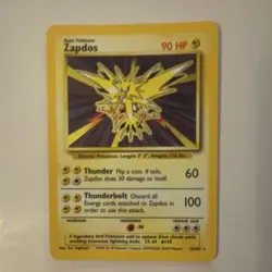 Wizards of the Coast Zapdos 016/102 Base Set Holo Rare Pokemon TCG EN 1999 HP90 - Image 2