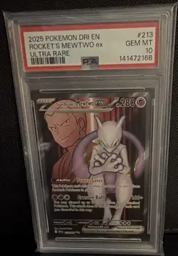Pokemon PSA 10 Pokemon TCG 2 Card Lot: Rocket’s Mewtwo ex 213 & Pikachu 007 - Image 1
