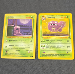 Pokemon TCG Fossil English Unlimited card lot x2 Grimer 48/62 Weezing 45/62 - Image 1
