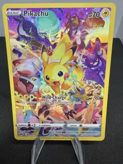 Pokemon Pikachu TCG Full Art Secret Rare Holo Card Crown Zenith 160/159 - Image 1